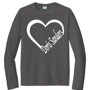Doris Sanders Red Heart Screen Printed Port & Co Performance Long Sleeve - OP3 - PC380LS